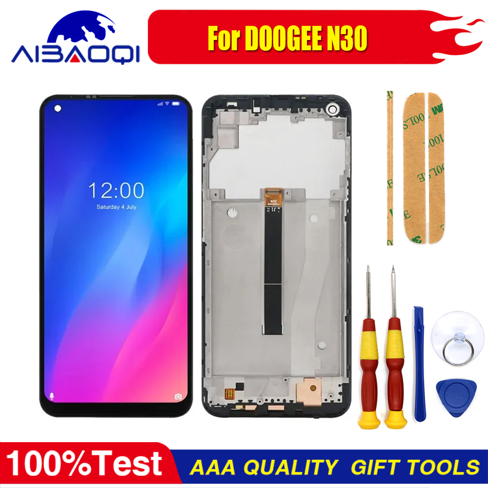 Neue Original Touchscreen LCD Display Für DOOGEE N20 Y9 Plus Mit Rahmen Ersatz Teile + Zerlegen Werkzeug + 3M Klebstoff: Blue Battery Case