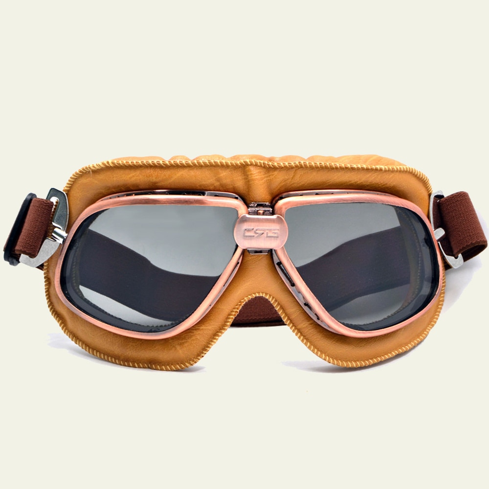 Gafas Retro para motocicleta, lentes clásicas para Moto, Yamaha Pilot Steampunk ATV, casco de cobre