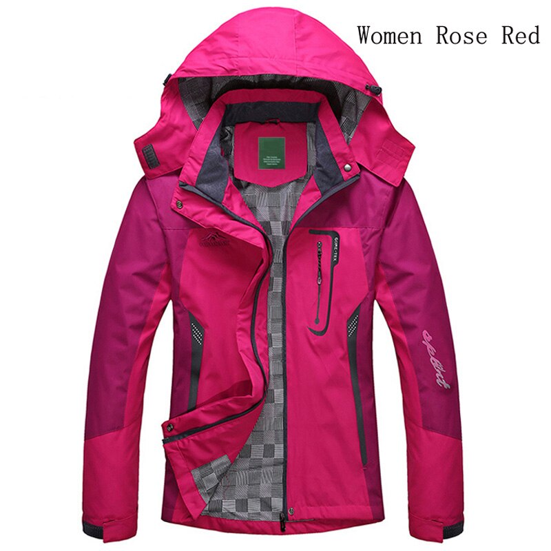 Lente Herfst Winter Vrouwen Jas Enkele Dikke Uitloper Jassen Hooded Wind Waterdicht Vrouwelijke Jas Parka Kleding: Women Rose Red / XXXL