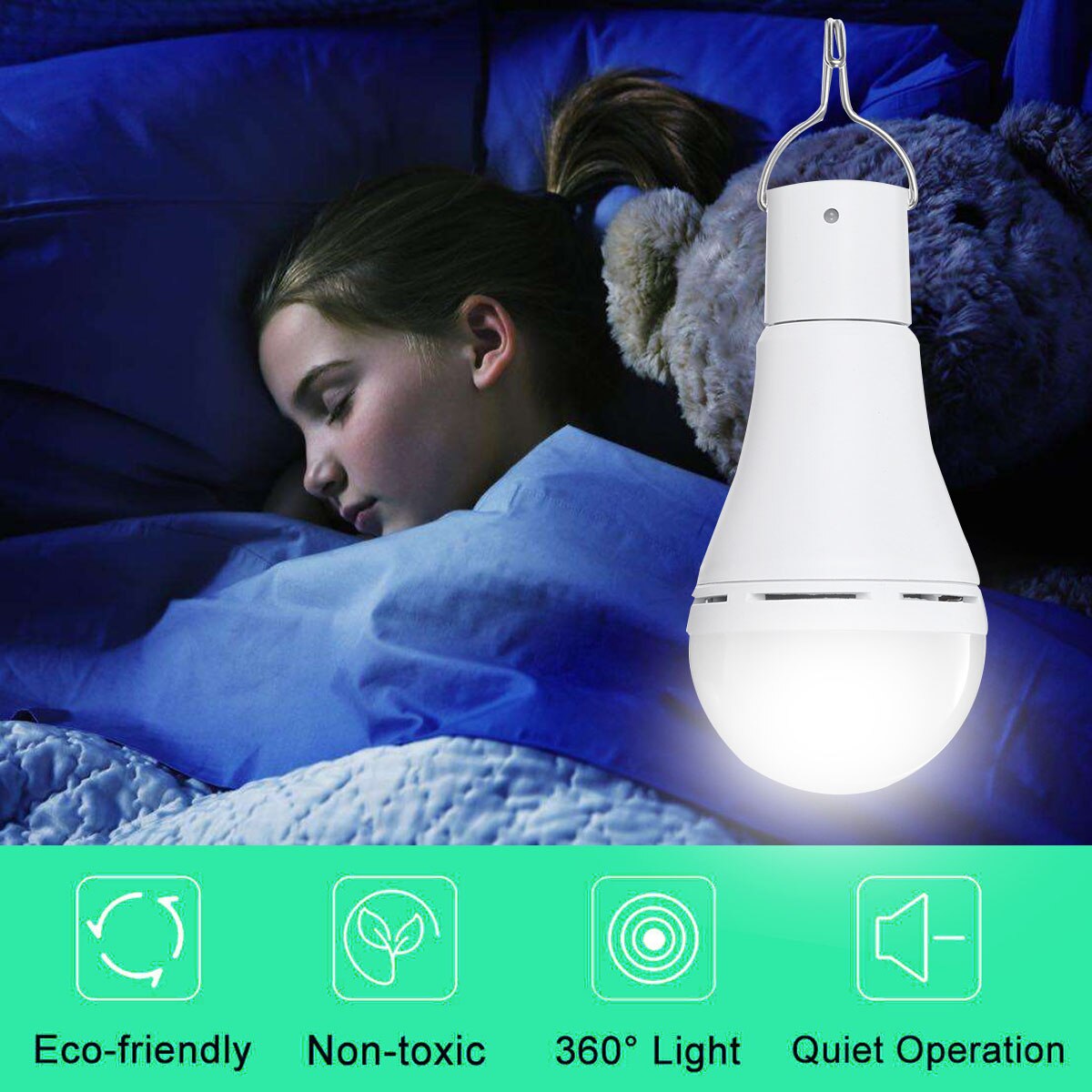 Solar Light Outdoor Waterproof Solar Bulb Hanging Lamp Courtyard Garden Solar LED Camping Lights Solar Panel Remote Solar Lamps