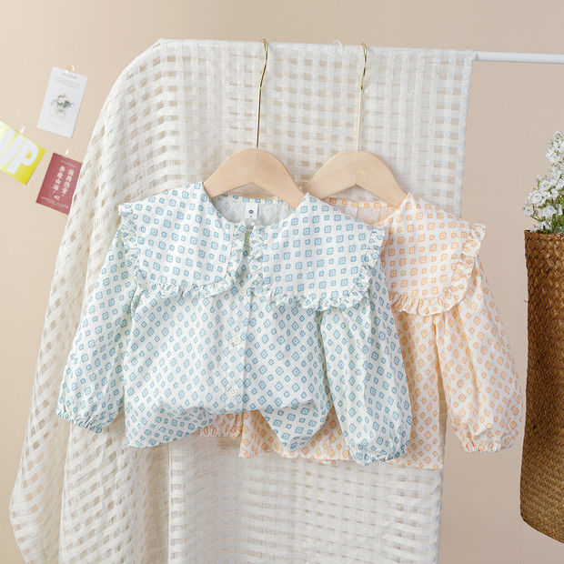 Shirts Single Breasted O-hals Kraag Volledige Mouw Regelmatige Lengte Print Comfortabele Zachte Licht Smart Lente Kinderen Meisjes