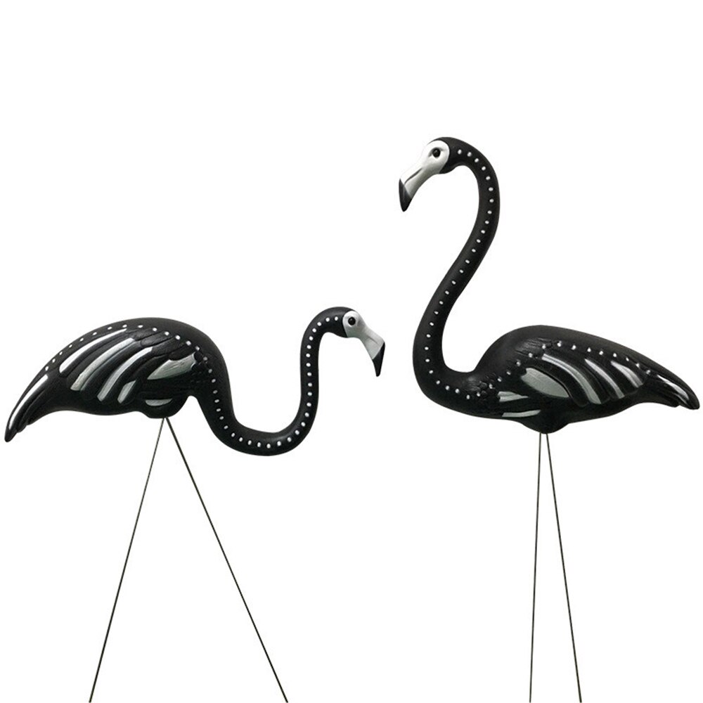 Black Skeleton Yard Flamingo Halloween Plastic Flamingo Gazon Decor Ornamenten Zombie Gazon Ornament