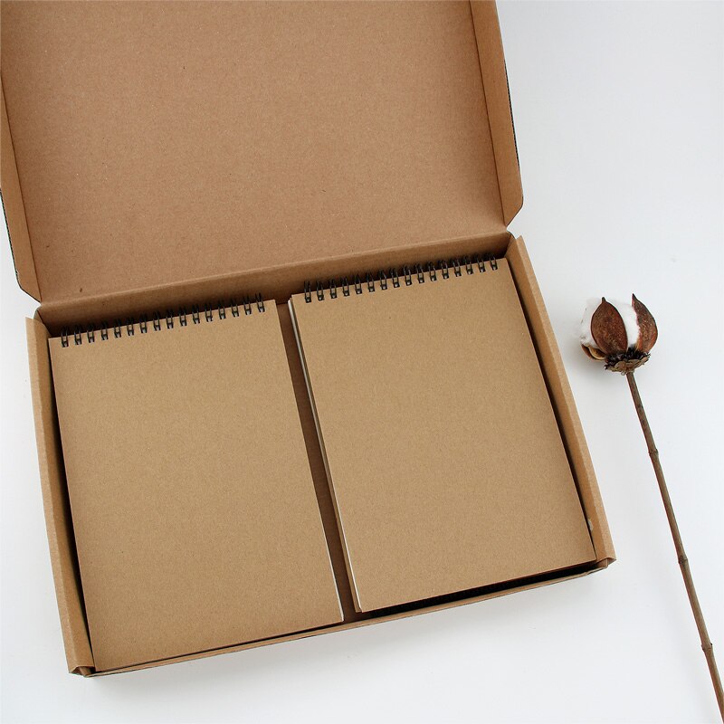 VEESUN-cuaderno de bocetos A5, bloc de dibujo y pintura de grafiti en espiral, cubierta Kraft, cuaderno de bocetos, escuela, hogar y oficina, 4 paquetes