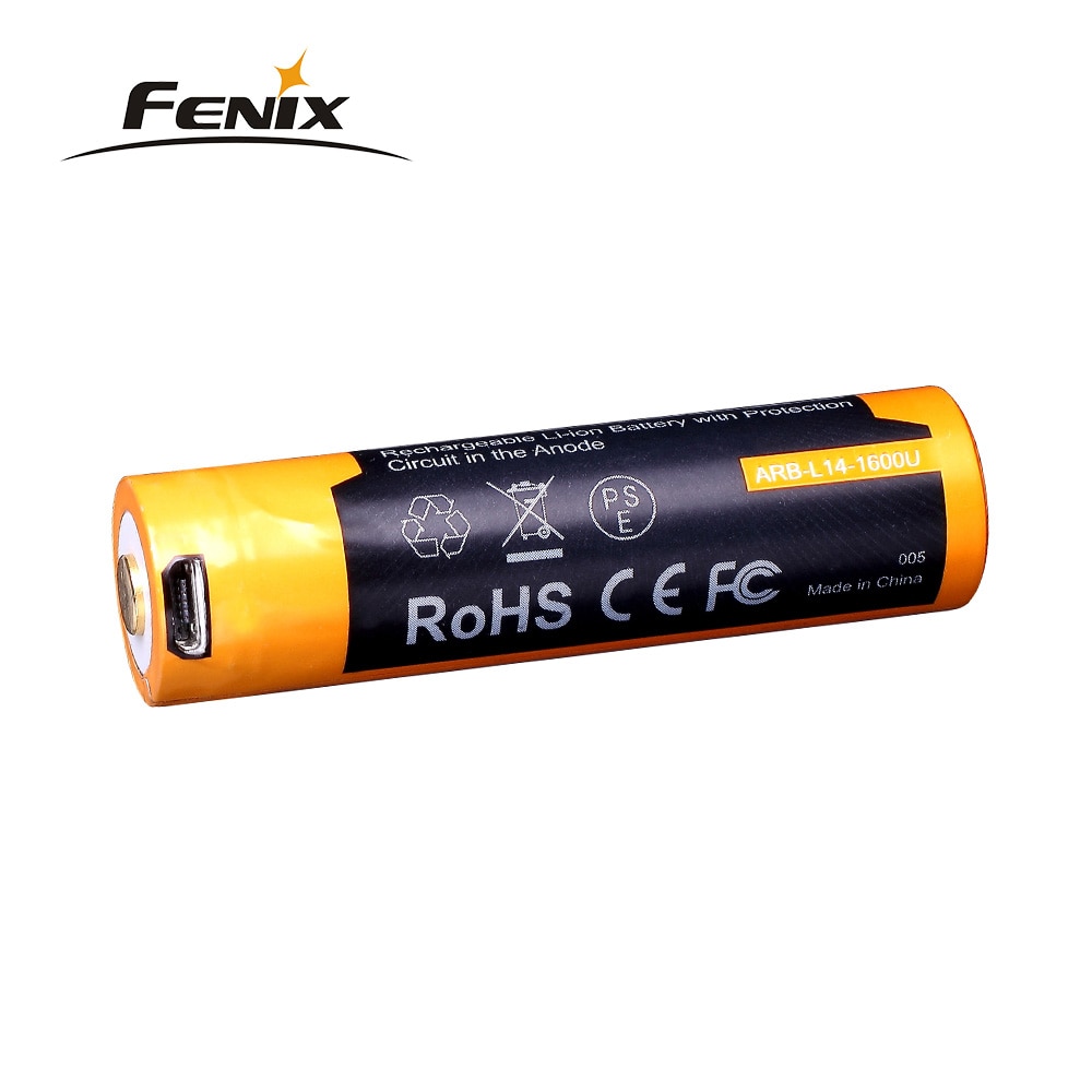 Fenix-ARB-L14-1600U recargable por USB, se puede usar como pilas AA, batería de iones de litio de 1600mAh: 1 PCS