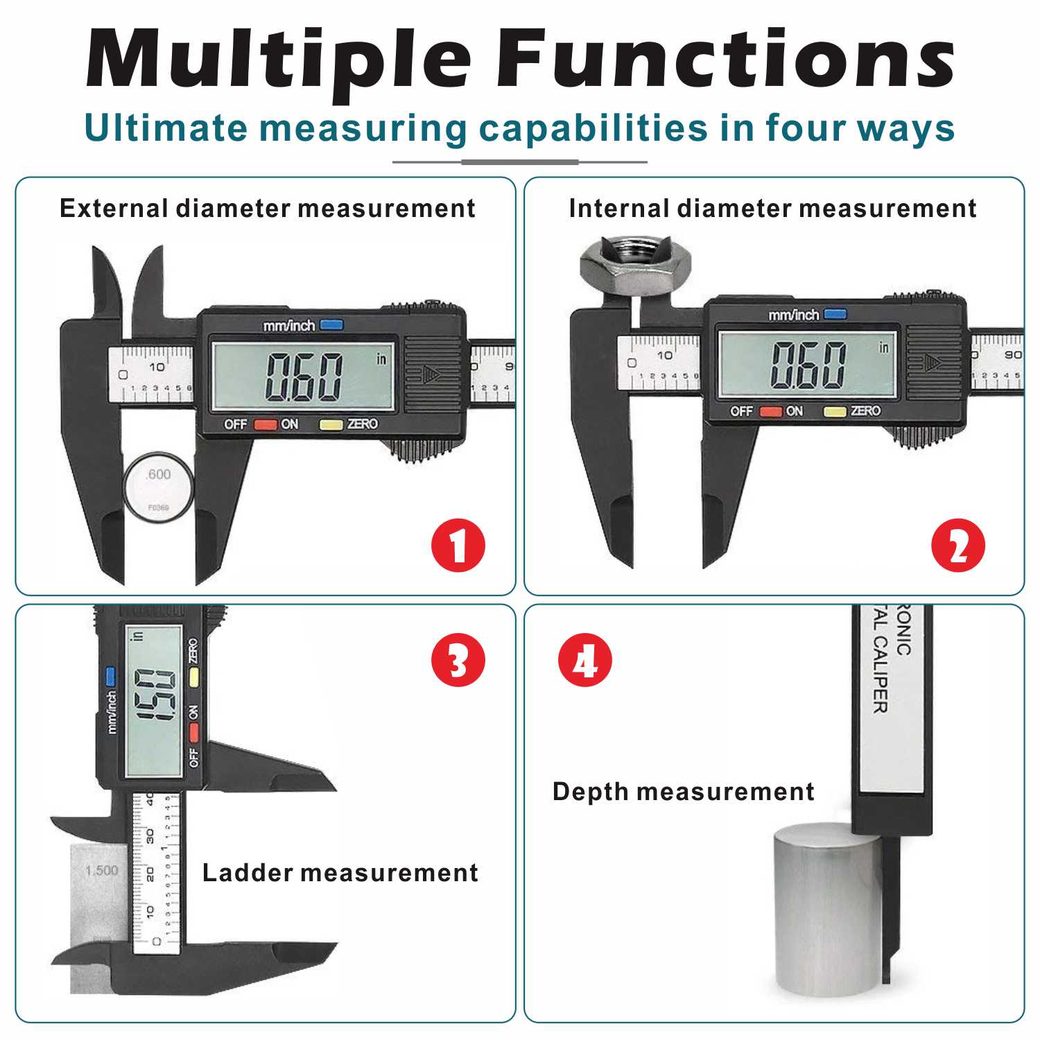 Electronic 6 " 150mm Digital Vernier Caliper Gauge Measuring Tool Measuring Calibre for jewelry Measurement Ruler trammel