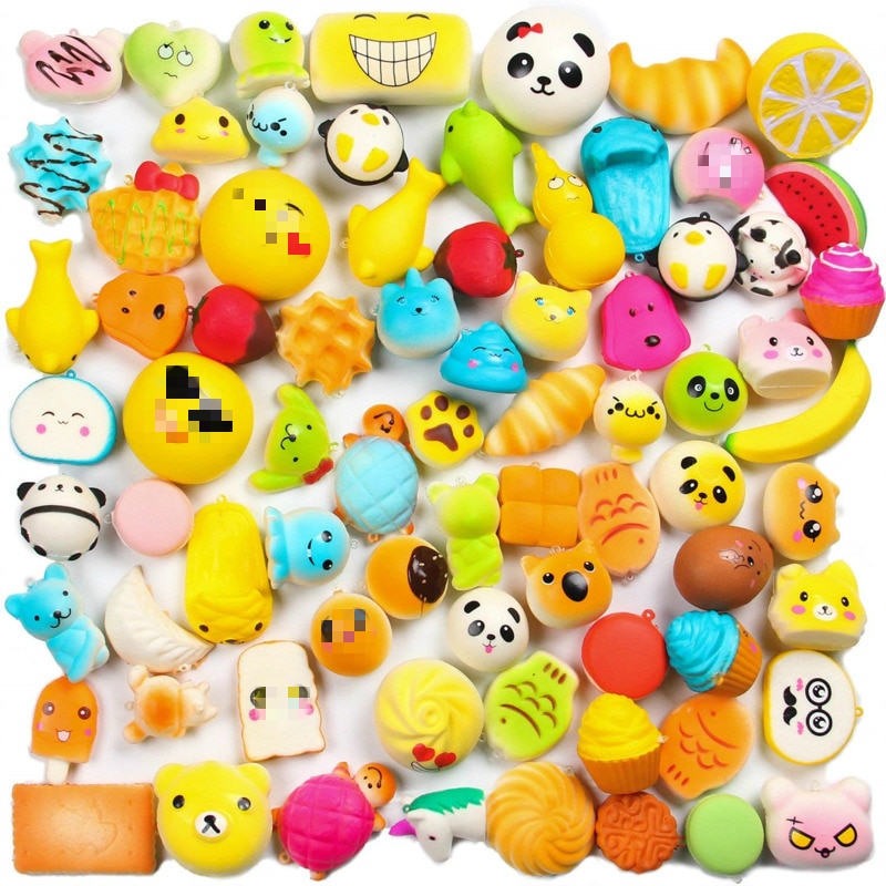 10 Stks/set Kawaii Zachte Squishy Langzaam Stijgende Brood Cake Donut Voedsel Animal Speelgoed Voor Kinderen Kids Leuke Stress Relief Speelgoed grappige