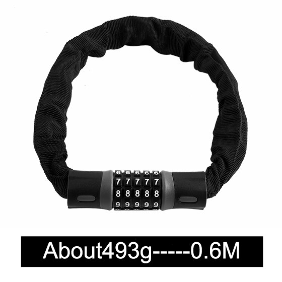 Antivol de vélo, antivol à longue chaîne, en acier renforcé, accessoires de vélo pour moto: B 0.6m mots de passe