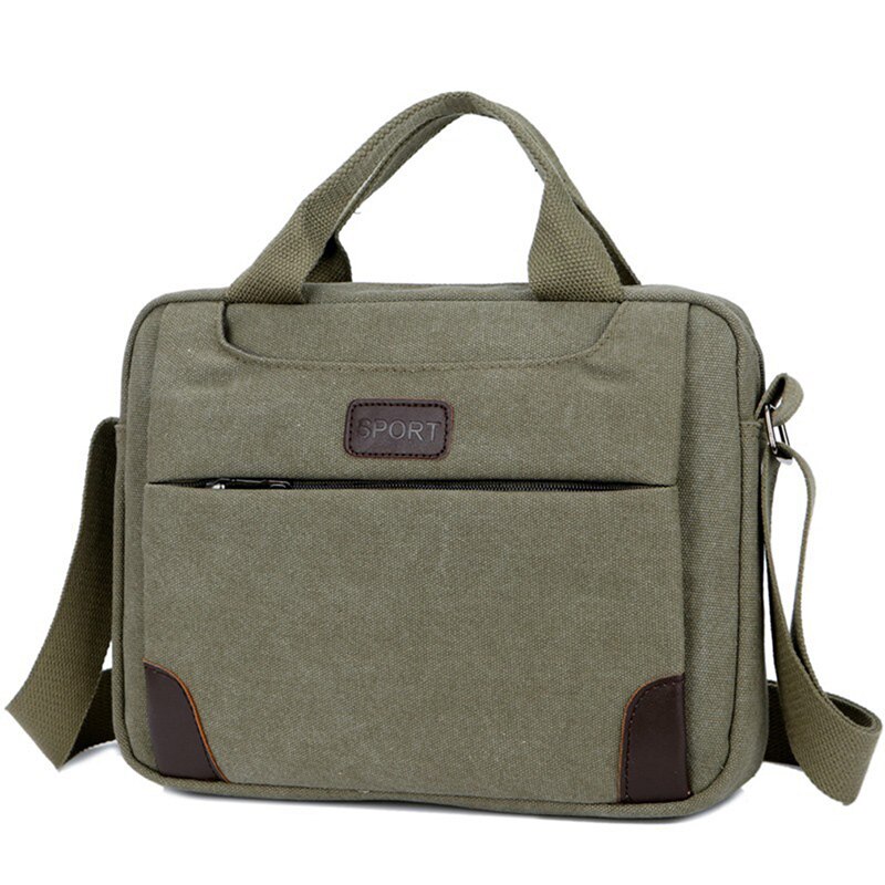 Bolso de lona ligero para hombre, bandolera informal, impermeable, Bolso de hombro de negocios para hombre: armygreen