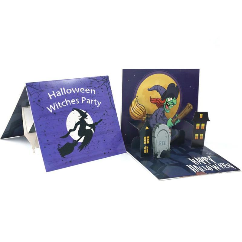 3d gratulationskort festinbjudan brev halloween-tema stereokort för halloween