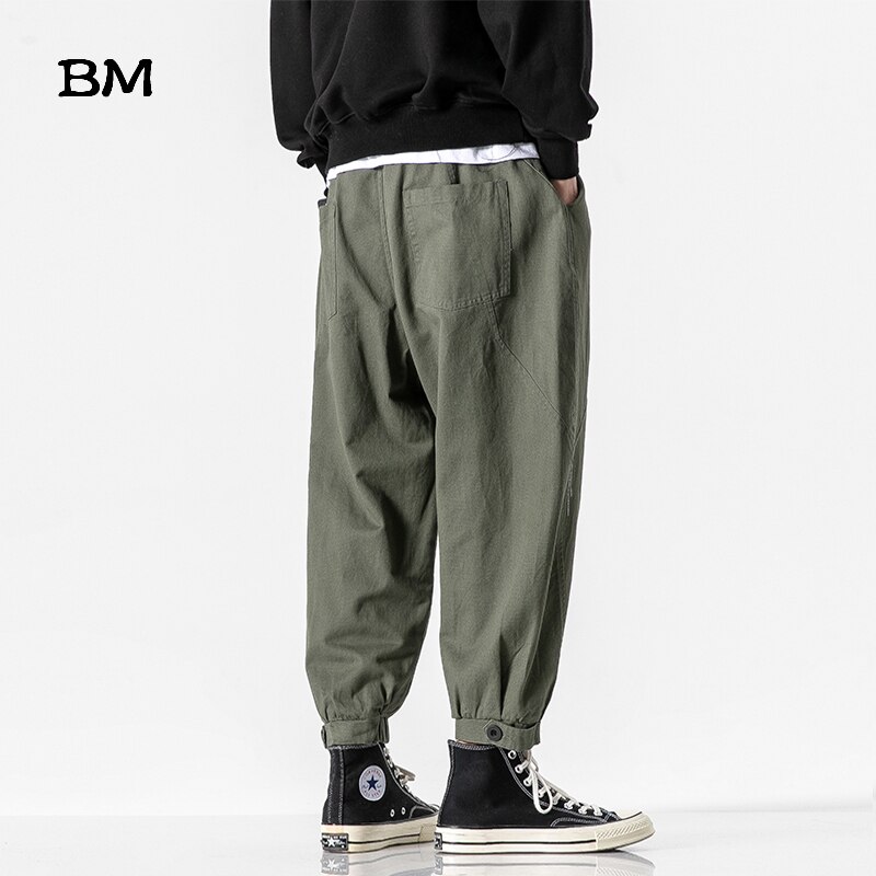 Japansk streetwear khaki bukser kpop koreansk stil tøj hip hop joggers mænd sport mode tøj army casual harem bukser