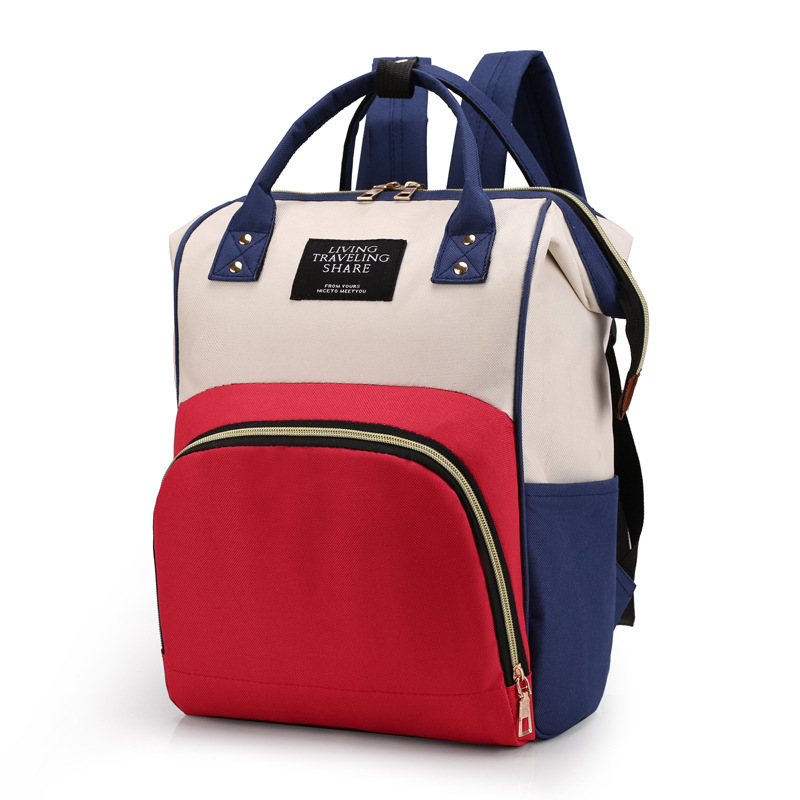 Specielt tilbud bleetaske stor kapacitet mors taske opgraderet vandtæt rygsæk multifunktionel bleetaske: Rød m blå