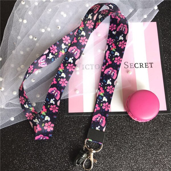 Lanyard for Keys flower lanyard for iphone 7 Samsung Phones MP3 USB Flash Drives Keys Keychains ID Name Tag Badge Holders: rose red