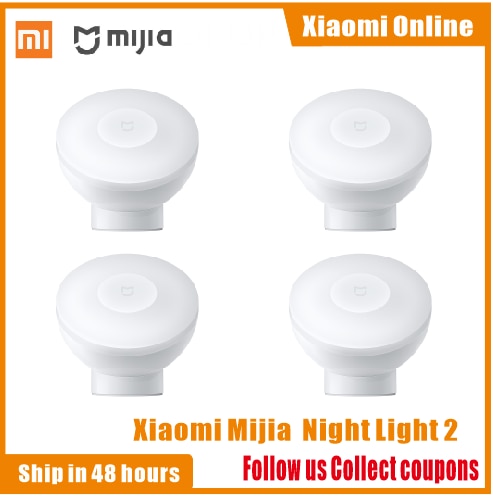 2020New Xiaomi Mijia MJYD02YL Night Light 2 Generation Adjustable Brightness Infrared Smart Human Body Sensor With Magnetic Base