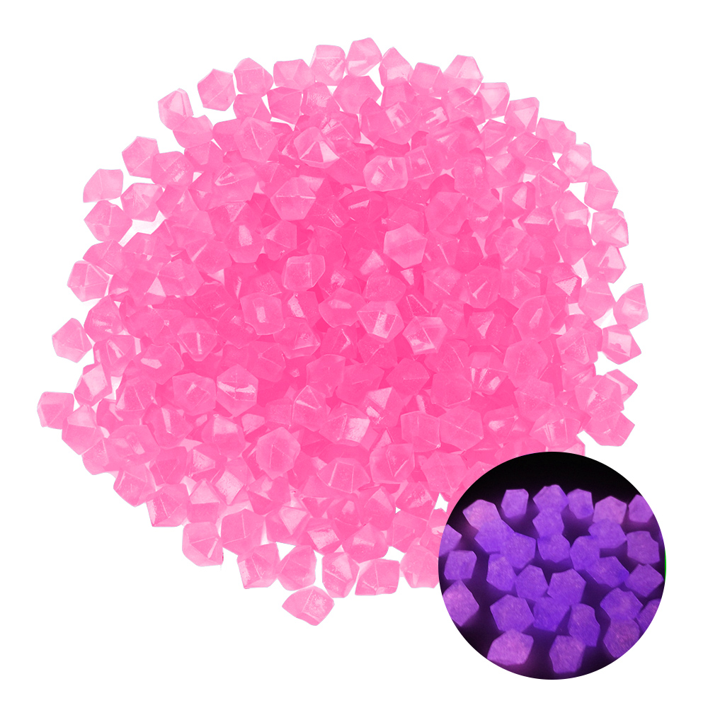 300Pcs Geplaveide Lichtgevende Stenen Kunstmatige Gloeiende Grind Glow In The Dark 14Mm Tuin Decoratie Thuis Decors: Roze