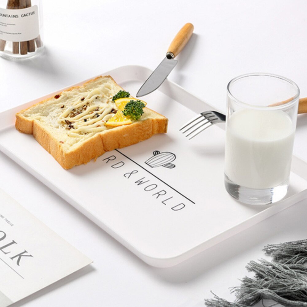 Rectangular Tray Breakfast Dinner Plate Cake Bread Fruit Plate Dessert Dish