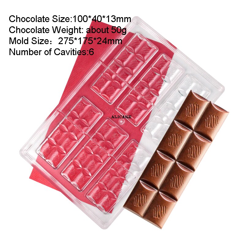 3D Polycarbonate Chocolate Molds for Chocolates Bar Mold Baking Pastry Confectionery Tools Cake Candy Bonbon Moulds Form Tray: 31-3178