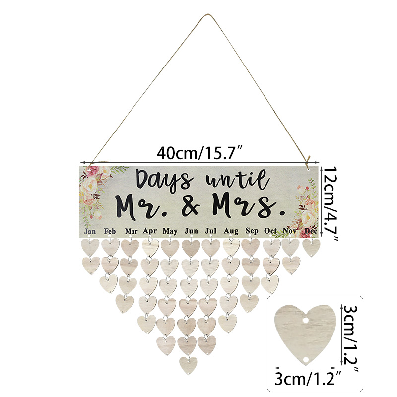 Calendario de madera DIY para cumpleaños, tablero de calendario para días especiales, recordatorio de cumpleaños para amigos y familia, decoración colgante: B04