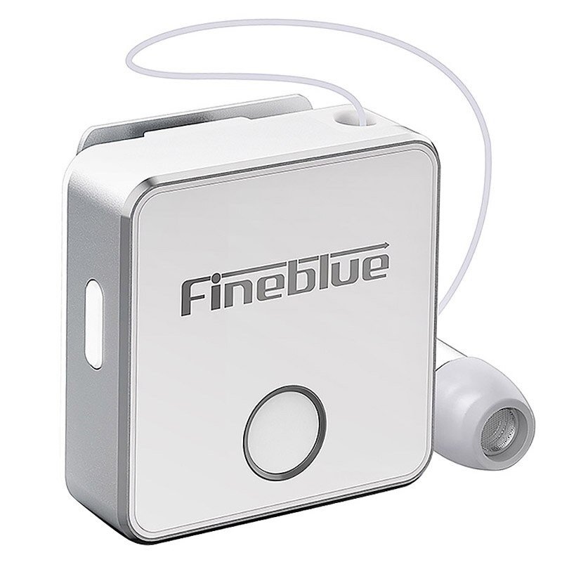 Fineblue F1 Draadloze Business Bluetooth Headset Telescopische Clip Op Stereo Oordopjes Trillen Sport Driver Oortelefoon-Wit: Default Title