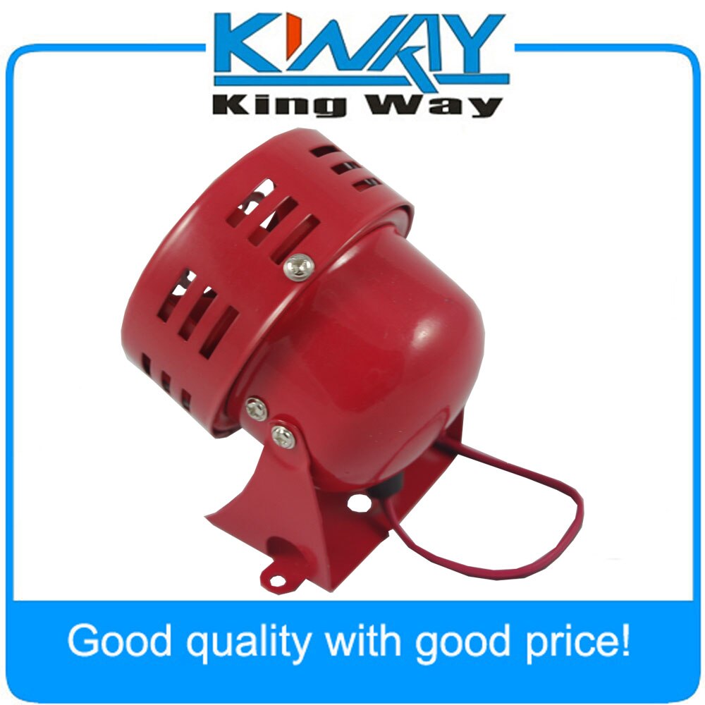 12V Motor Driven Red Air Raid Siren Horn Alarm Horn Car Truck 1950s Style 3"