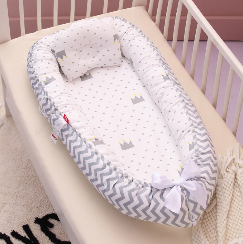 Newborn Travel Bed for Outdoor Bed Portable Baby Nest Bed with Pillow CushionInfant Crib Nest: C13