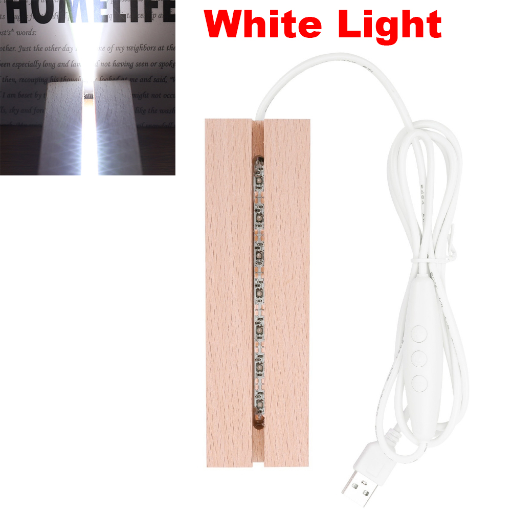 Rechteckiger LED-Sockel aus massivem Holz, leuchtende Basis für Harz, Buchstaben, Lampe, Glas, Harz, Kunst, Holz, Licht, Anzeige-Basis, Heimdekoration: Schwarz / BA9S
