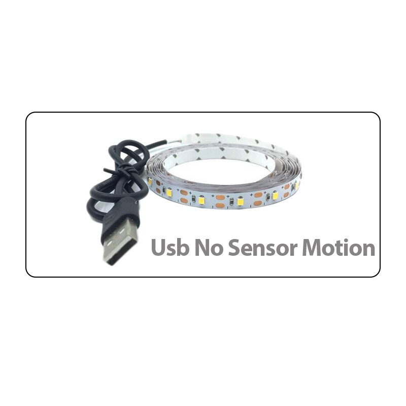 LED Strip Licht Met Motion Sensor Lamp Strips USB Diode Tape TV Backlight kinderen Nachtlampje Thuis Kerst Decoratie led: no sensor function / White / 3m