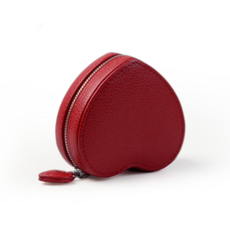 FANXI Trendy PU Lederen Sieraden Box met Hart vorm Fluwelen Interne Armband Ketting Verpakking Opslag Sieraden Organizer: Red