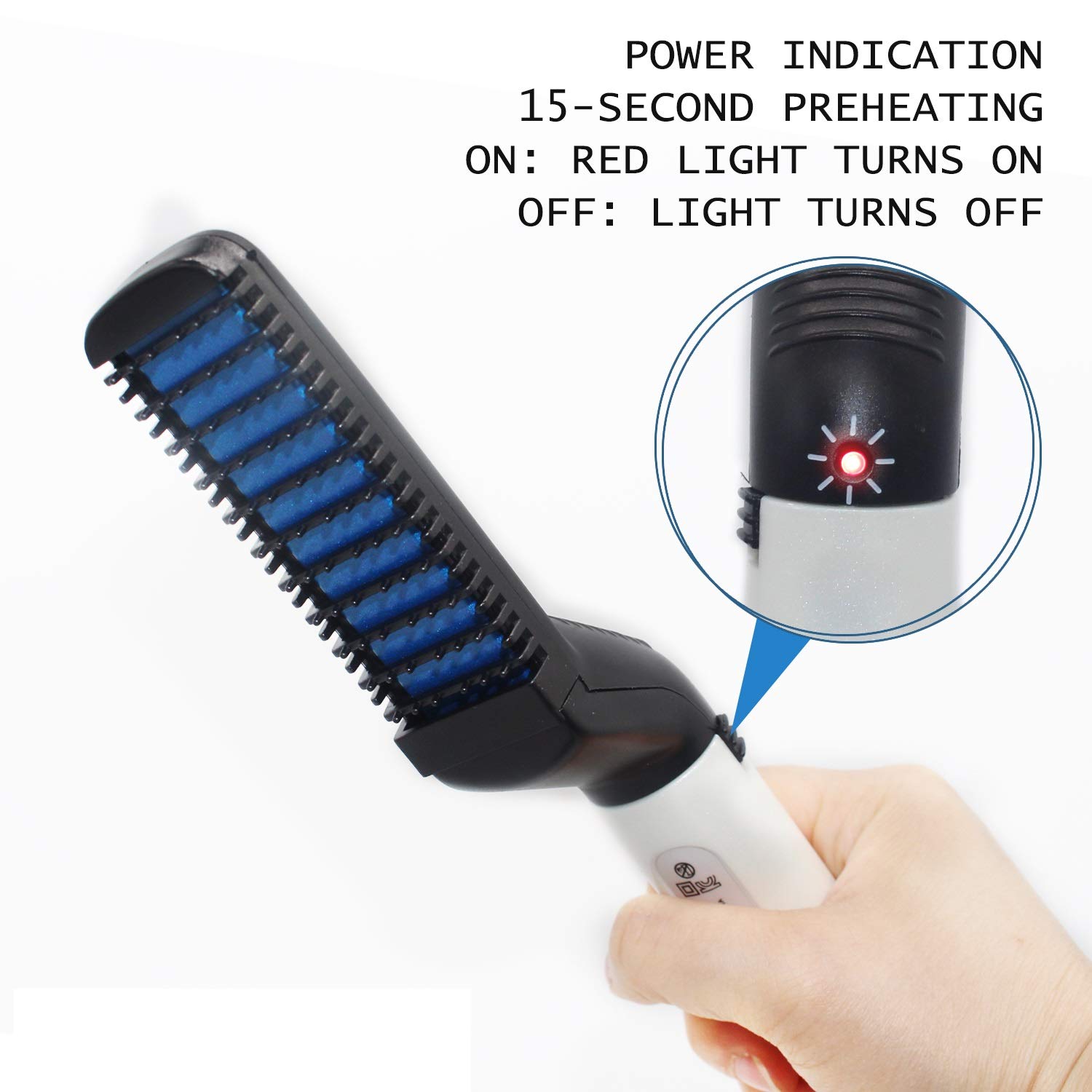 Multifunctional Electric Heat Beard Straightening Comb Beard Straightener Hair Curler Comb Brush Beard Styling Tools