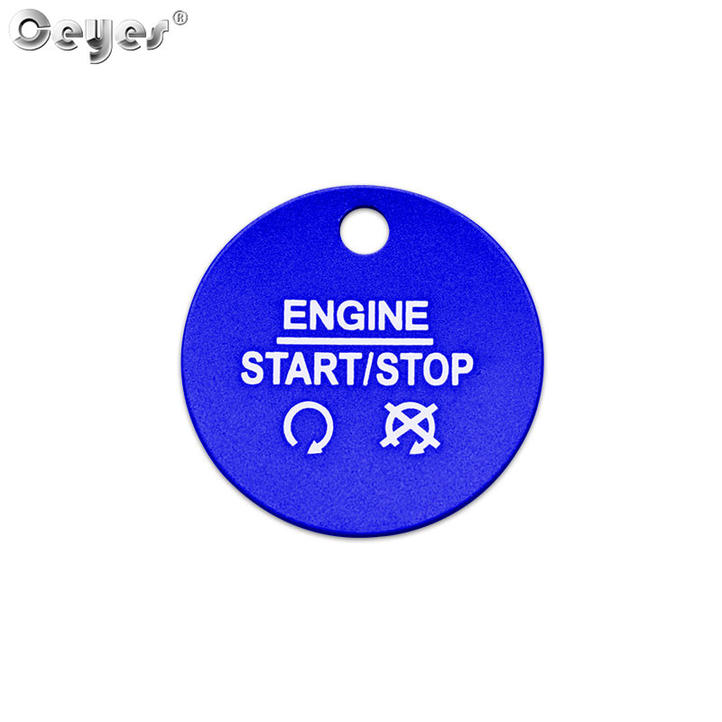 Ceyes Car Engine Start Stop Button Covers For Ford Explorer Focus Mustang Fiesta Ecosport Case Ring Circle Stickers Car Styling: Blue for Button