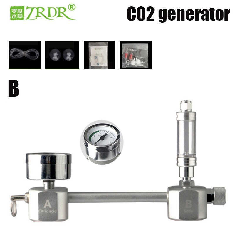 Fish tank DIY CO2 generator, carbon dioxide adjustment system kit, bubble counting CO2 diffuser with solenoid valve for aquatic: B