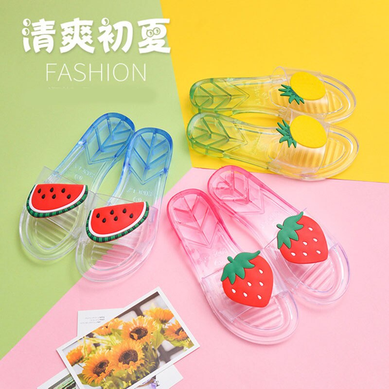 Ladies Fruit Slippers Crystal Non-slip Light Indoor And Outdoor Sandals And Slippers Ladies Outdoor Beach Shoes