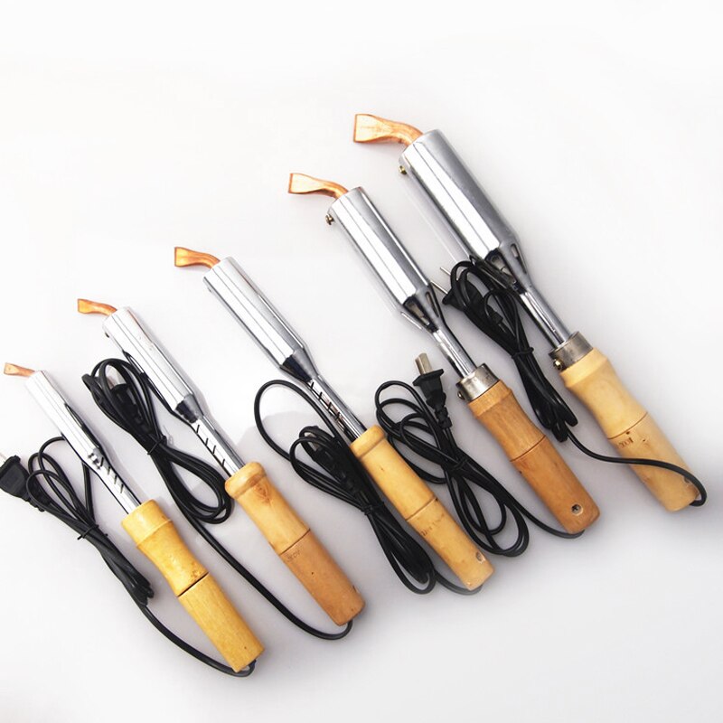 220V 75/100/150/200/300W Duty Electric Soldering Gun Iron High Power Chisel Tip Soldering Iron Chisel Tip Wood Handle Solder