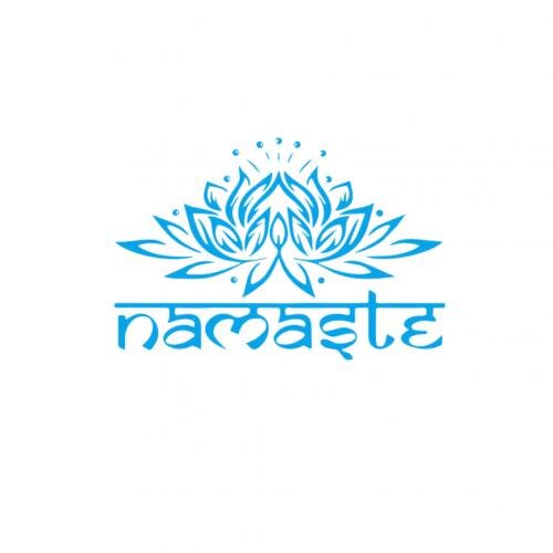 1Pc Removable Indian Namaste non toxic Namaste Lotus Wall Sticker Living Room Background Decal Mural Home Decor: Blue
