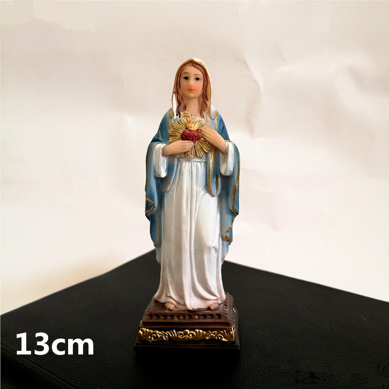 Religiös statyett helig familj staty jesus heliga hjärta staty välsignade jungfru maria staty: Färg 14