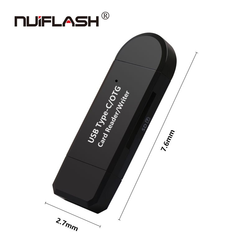 3 in- 1 2.0 -usb-kartenleser in feuerzeugform, gehäuse aus aluminiumlegierung, hochgeschwindigkeits-speicherkartenleser, tragbar, unterstützt  m2,  ms/ms pro usw.