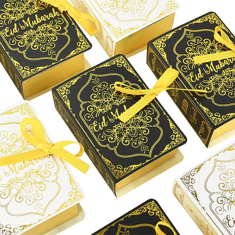 10Pcs Ramadan Koran Boek Stijl Eid Mubarak Dozen Snoep Ramadan Decoraties Moslim Islamitische Party Cookies Candy Verpakking Box