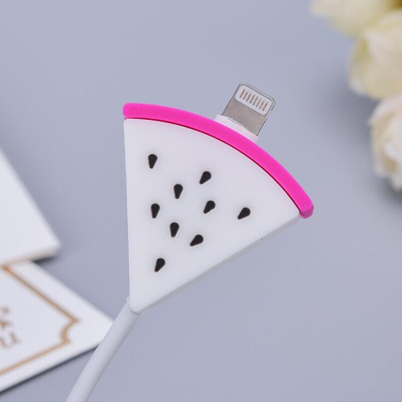 CHIPAL Bite Cute Fruit Cable Protector for iPhone USB Cable Protector Chompers Avocado Pizza Charger Wire Holder Accessories: Pitaya