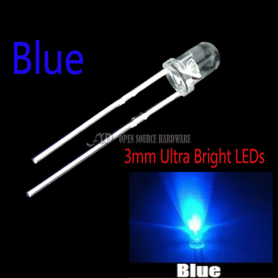 100pcs 3mm Round Super Bright Blue LED light Diode