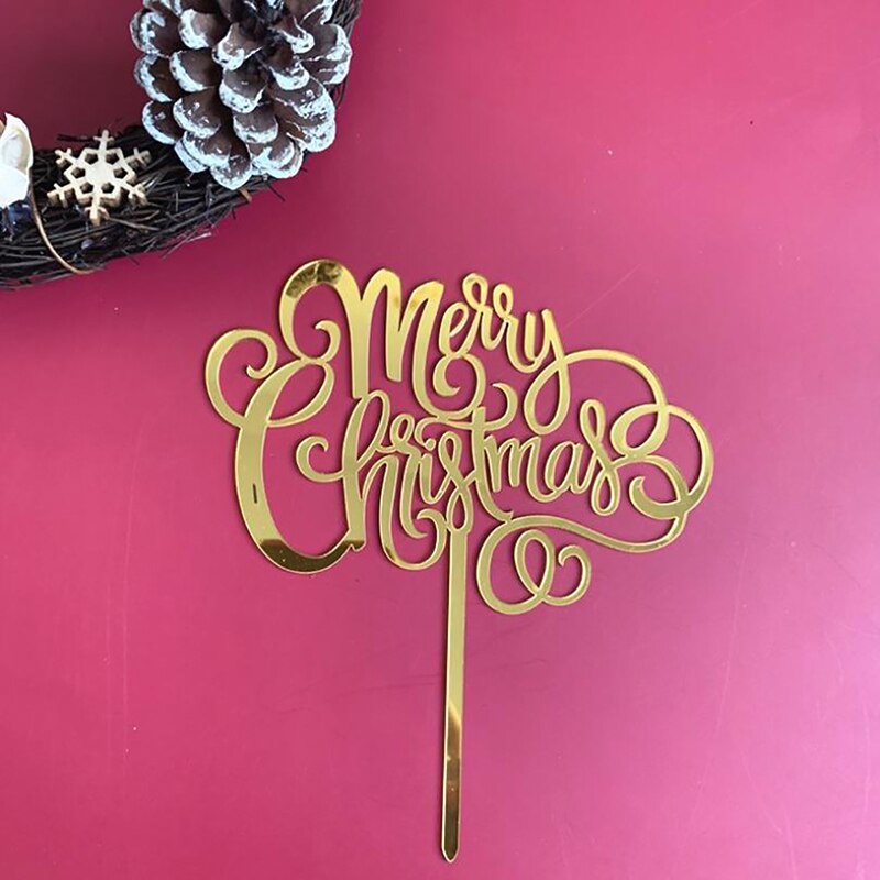 ! Merry Christmas Acrylic Cake Topper Snowman Letters Acrylic Cupcake Topper For Xmas Party Christmas Cake Decorations: 07