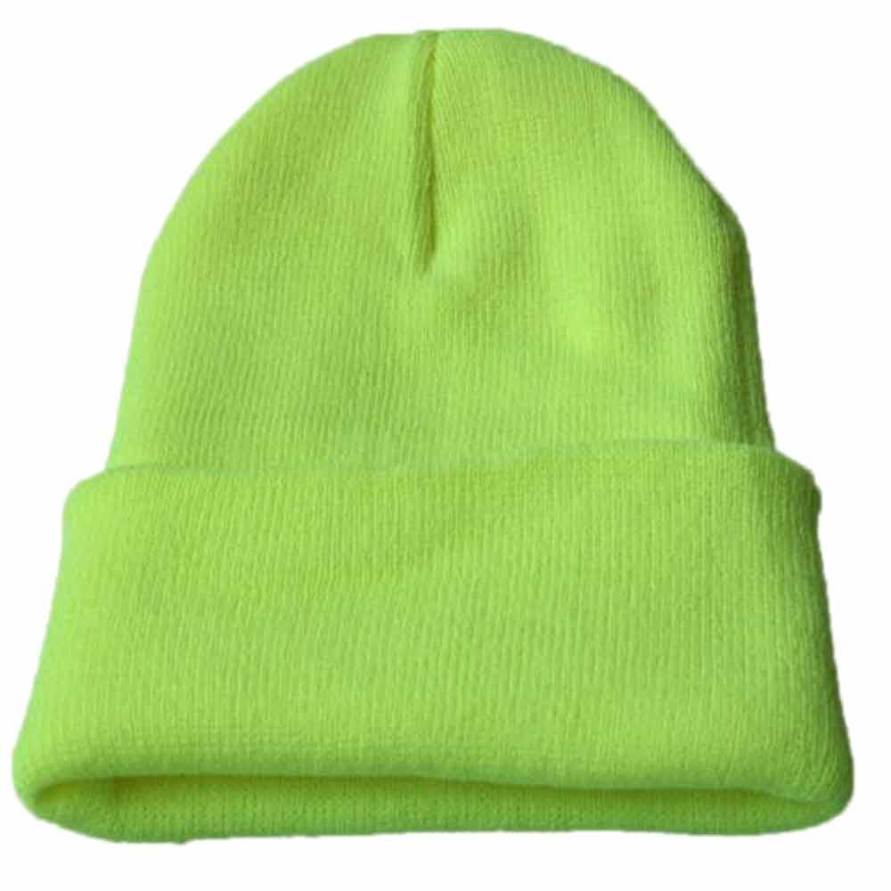 Berretto lavorato a maglia Unisex Slouchy berretto Hip Hop cappello da sci caldo gronda Hairball cappello lavorato a maglia protezione dell'orecchio caldo cappello di lana berretto alla moda Cap50: Mint Green