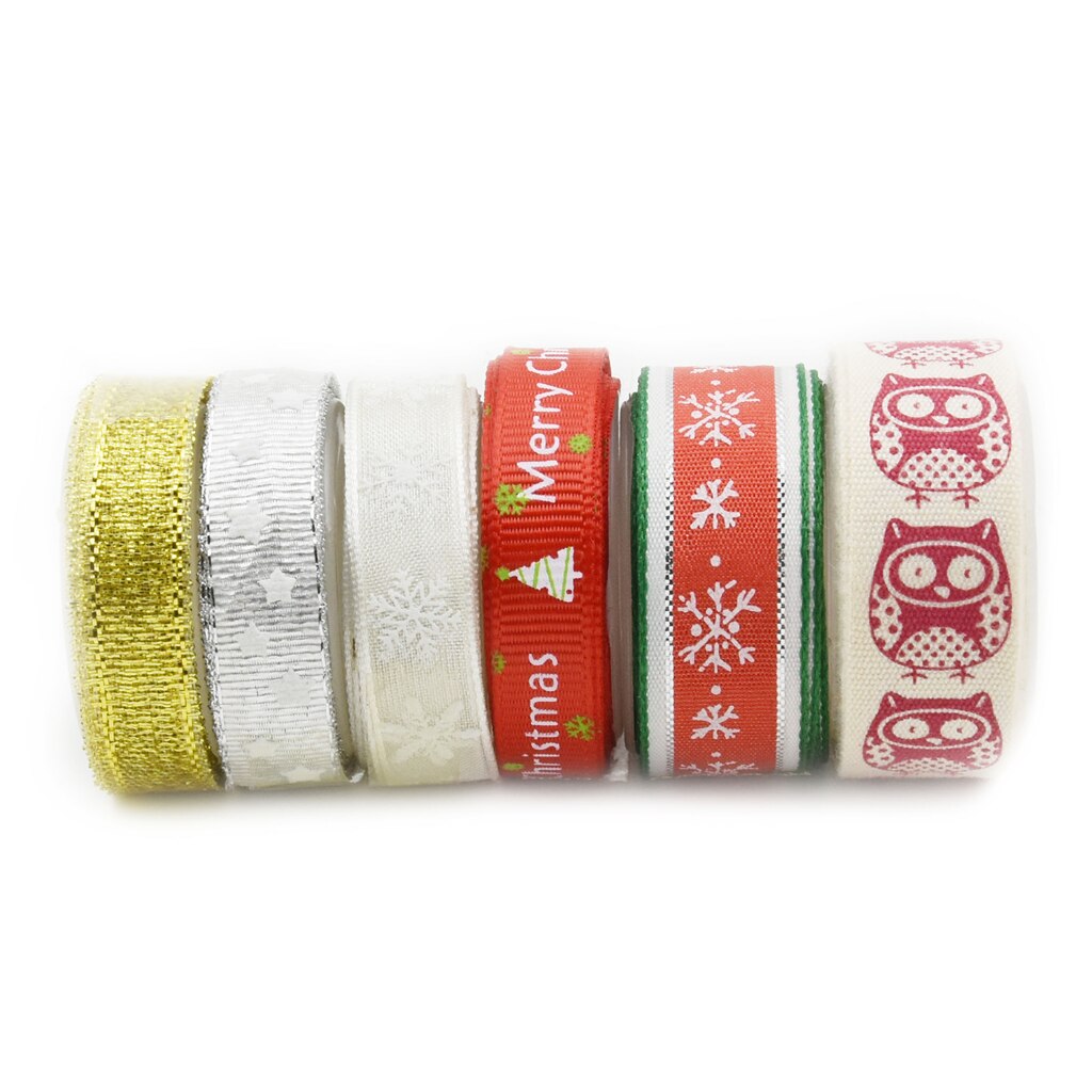9Pcs Gemengde Kerst Linten-Wired Satijnen Linten Voor Ambachtelijke Projecten, Diy, Decoratie, Wrap, 2 Yards/Roll
