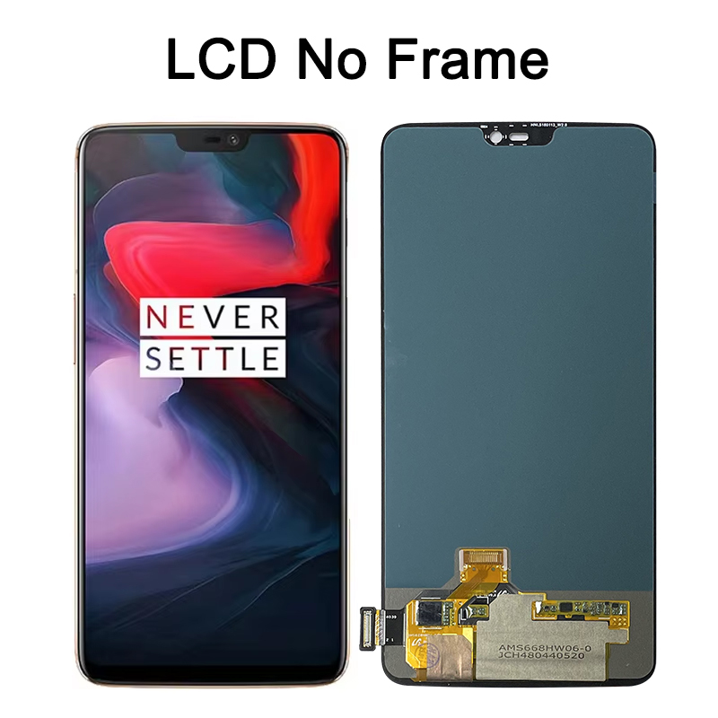 Prueba de 100% para Oneplus 6 LCD A6000 A6003 pantalla táctil digitalizador piezas de repuesto de montaje con marco para One Plus 6 LCD