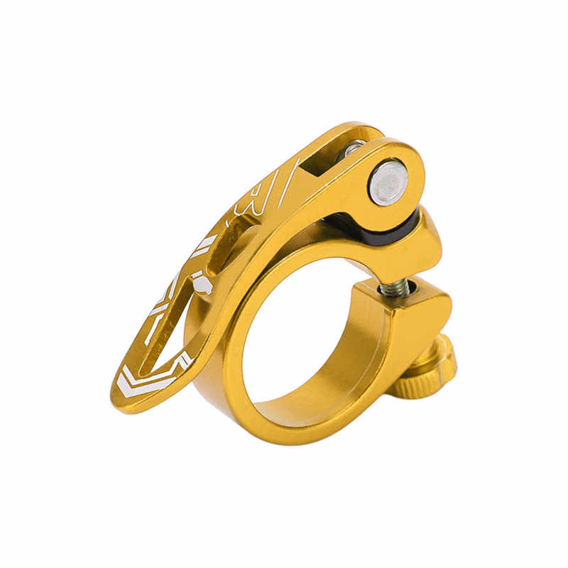 Mtb Bike Zadelpenklem Quick Release Zadel Pole Clip Aluminium Legering Fiets Zadelpen Clip Mount 31.8Mm 34.9Mm: 34.9mm Gold