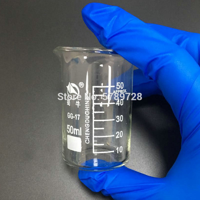 1 Juego de vaso de cristal de borosilicato con escamas, vaso medidor de cristal transparente de tipo alto que incluye 50ml, 150ml, 500ml, cristalería de laboratorio