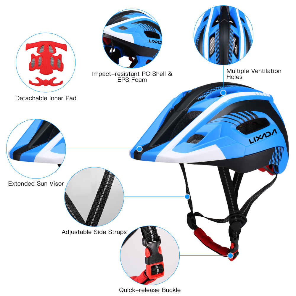 Lixada Kids Detachable Full Face Bike Helmet Breathable Ultralight Cycling Sports Safety Helmet for Bicycle Scooter Roller