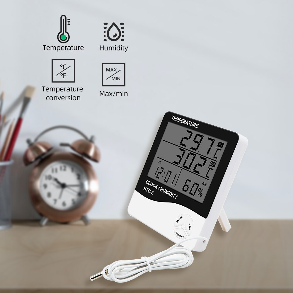 Thermometer und Hygrometer für innen & aussen, inklusive Funk-Aussensensor mit 60m Reichweite - Präzise Messungen für bestes Raumklima - Elektronik, Technik & Trends Thermometer und Hygrometer für innen & aussen, inklusive Funk-Aussensensor mit 60m Reichweite - Präzise Messungen für bestes Raumklima - Elektronik, Technik & Trends