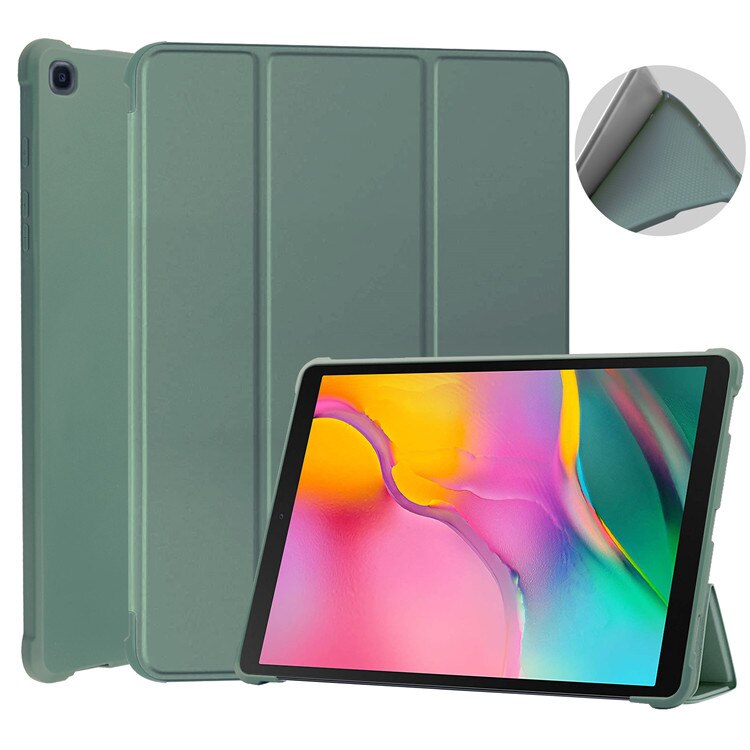 Case for Samsung Galaxy Tab A 10.1 SM-T510/T515 Tablet Adjustable Folding Stand Cover for Samsung Galaxy Tab A 10.1 Case: dark green
