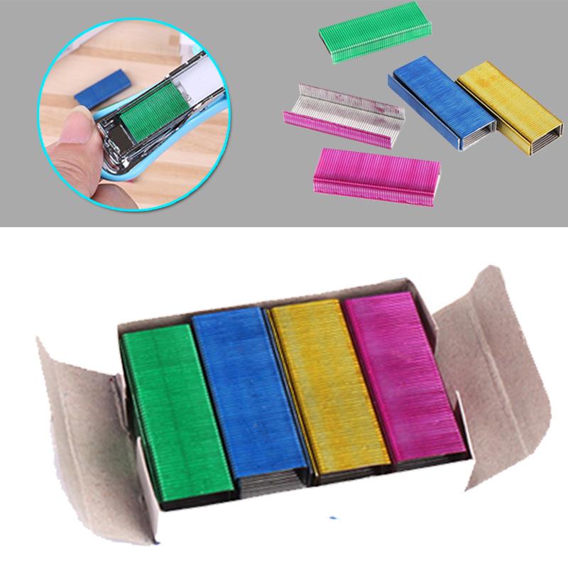 Agrafe de couleur Mini Portable 12 #1.2 cm accessoires papeterie aiguille clou 800 agrafes étudiants école agrafe