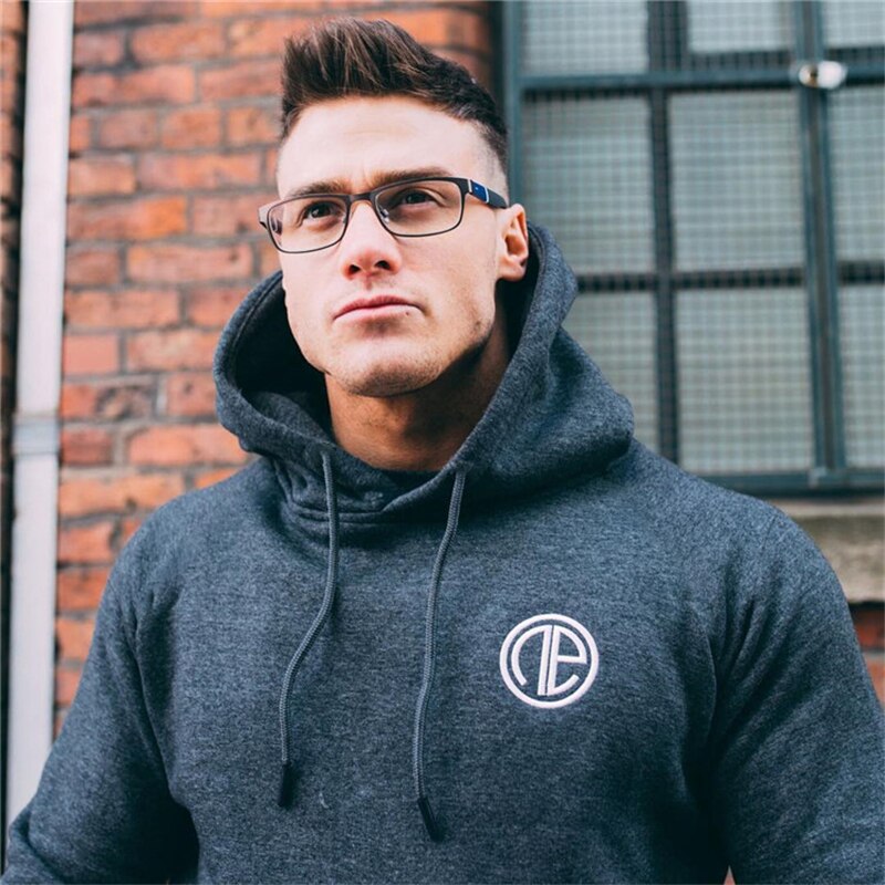 Män gym hoodies gym fitness bodybuilding sweatshirt sportkläder man träning huvjacka kläder