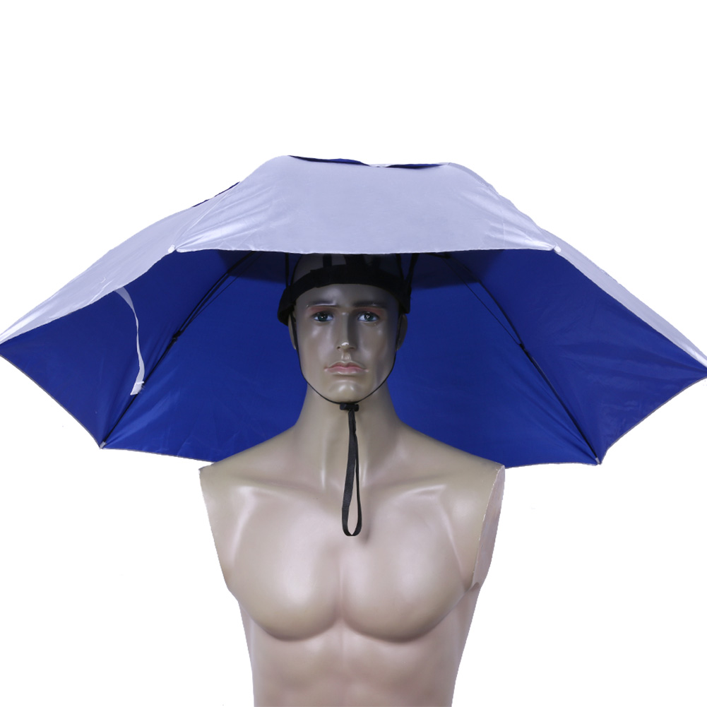 69/95cm Outdoor Portable Rain Umbrella Hat Foldable Fishing Sunshade Headwear Cap Waterproof Camping Fishing Beach Sun Hat: army green